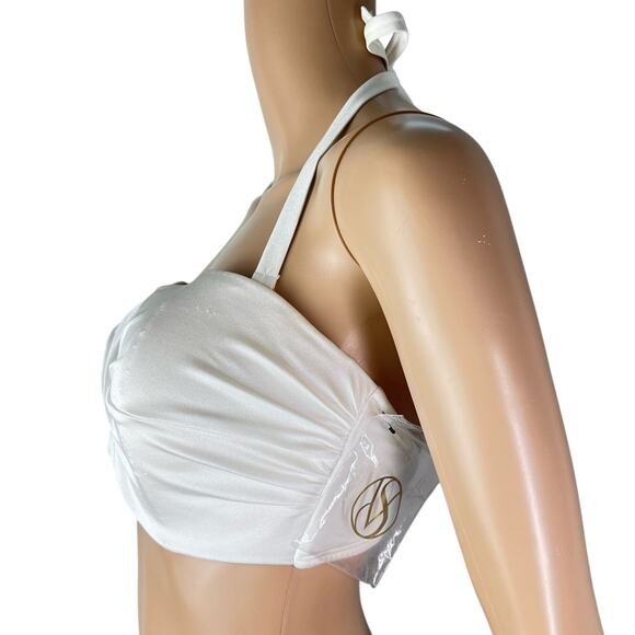 Victorias Secret White Twist Front Knockout Strapless Bandeau Bikini Top - Picture 3 of 8
